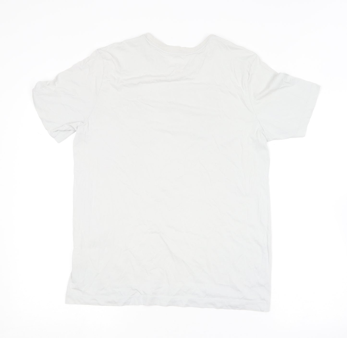 Nike Mens White  Cotton  T-Shirt Size M Roll Neck