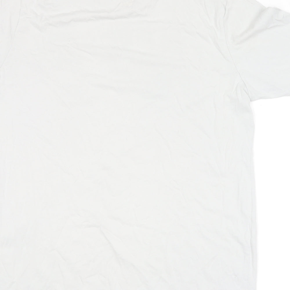 Nike Mens White  Cotton  T-Shirt Size M Roll Neck