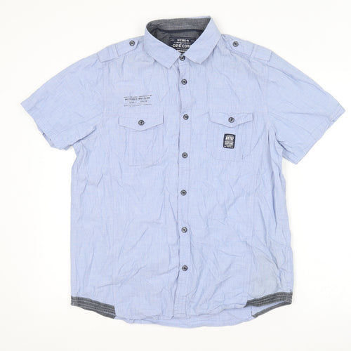 Cedar Wood State Mens Blue  Cotton  Button-Up Size L Collared
