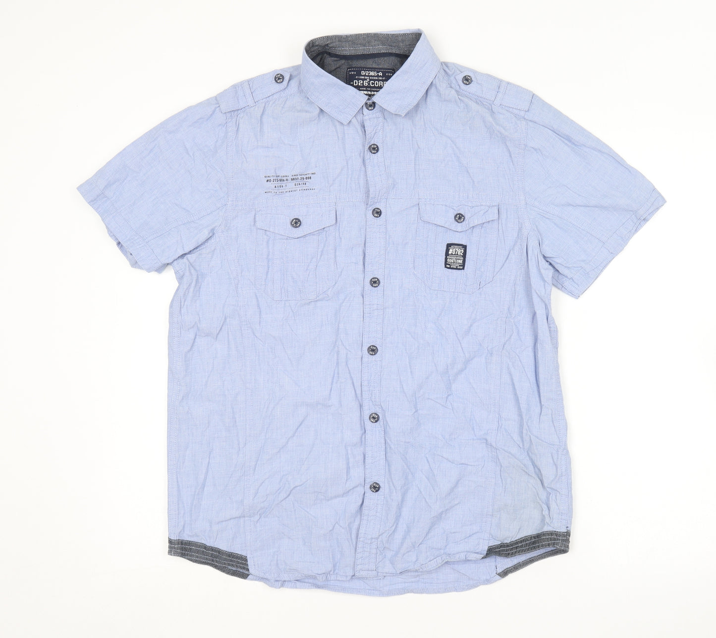 Cedar Wood State Mens Blue  Cotton  Button-Up Size L Collared