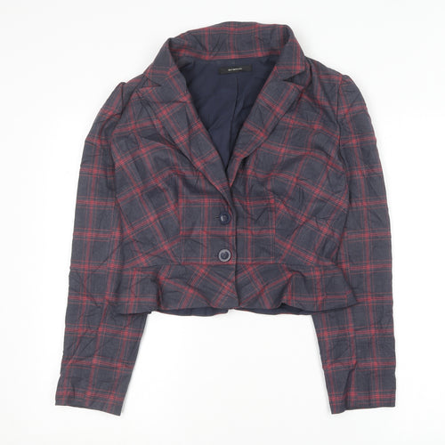 Definitions Womens Multicoloured Plaid  Jacket Blazer Size 12   - `