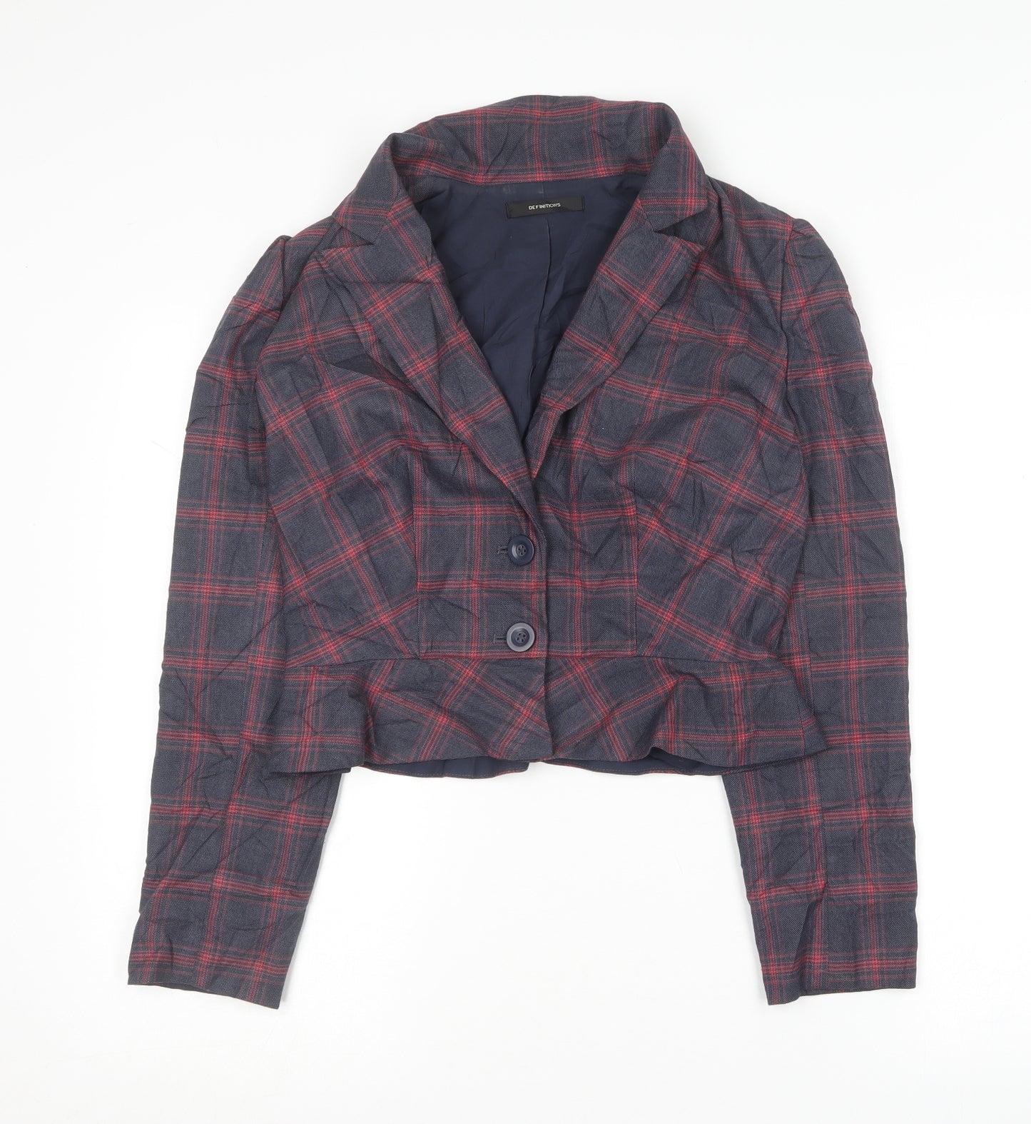 Definitions Womens Multicoloured Plaid  Jacket Blazer Size 12   - `