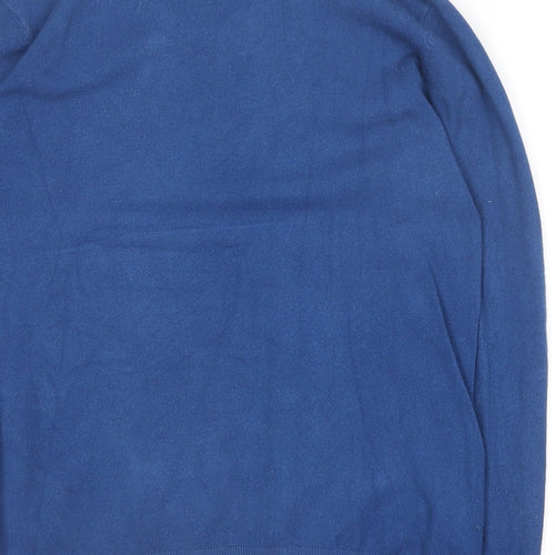 Corazon Womens Blue Round Neck  Wool Pullover Jumper Size L