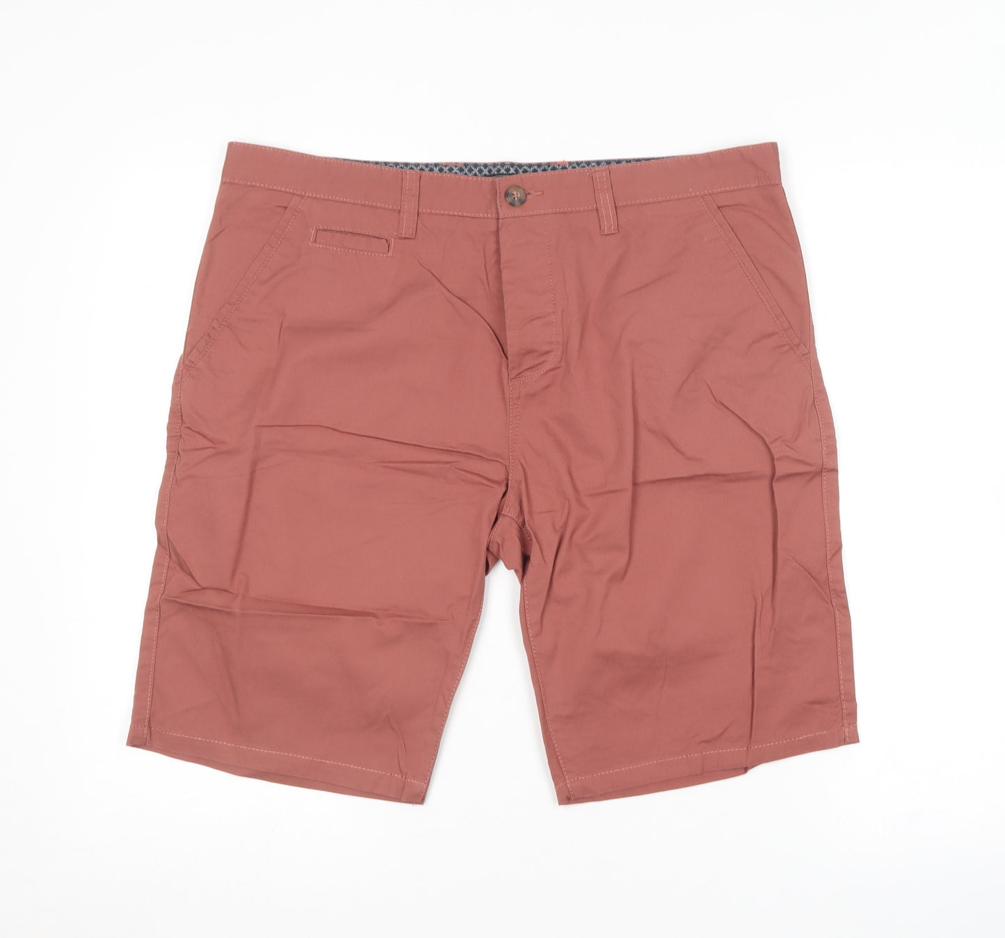 Peacocks Mens Brown  Cotton Chino Shorts Size 36 in L9 in Regular