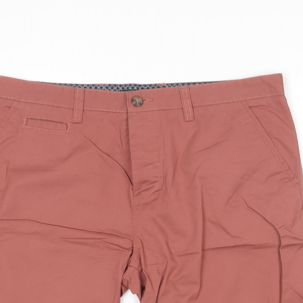 Peacocks Mens Brown  Cotton Chino Shorts Size 36 in L9 in Regular