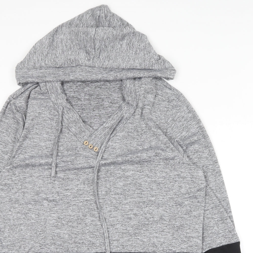 Preworn Womens Grey  Polyester Pullover Hoodie Size XL