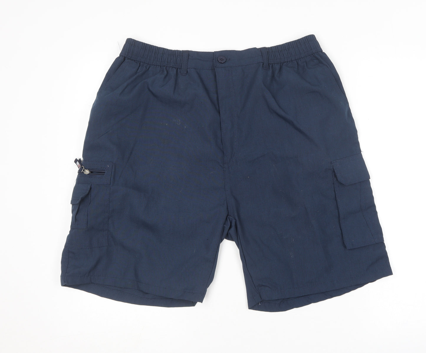 Preworn Mens Blue  Polyester Cargo Shorts Size 2XL L7 in Regular