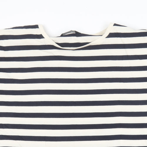 F&F Womens Blue Striped Cotton Basic T-Shirt Size 20 Round Neck