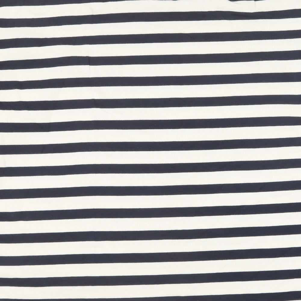 F&F Womens Blue Striped Cotton Basic T-Shirt Size 20 Round Neck