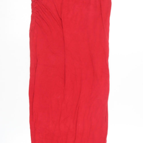 Boohoo Womens Red  Cotton Bodycon  Size 10  Sweetheart