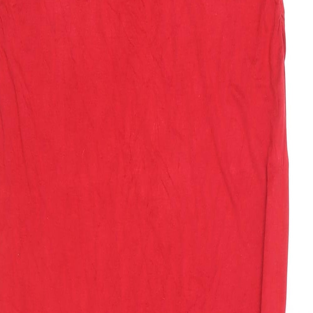 Boohoo Womens Red  Cotton Bodycon  Size 10  Sweetheart