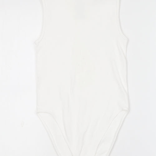 Primark Womens White  Nylon Bodysuit One-Piece Size 2XS