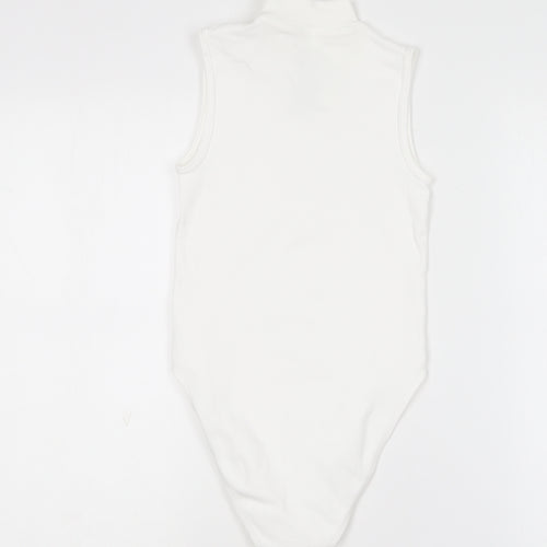 Primark Womens White  Nylon Bodysuit One-Piece Size 2XS