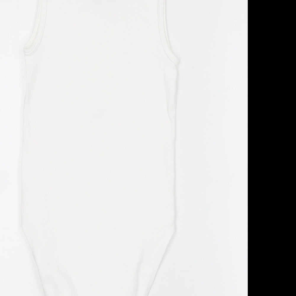 Primark Womens White  Nylon Bodysuit One-Piece Size 2XS