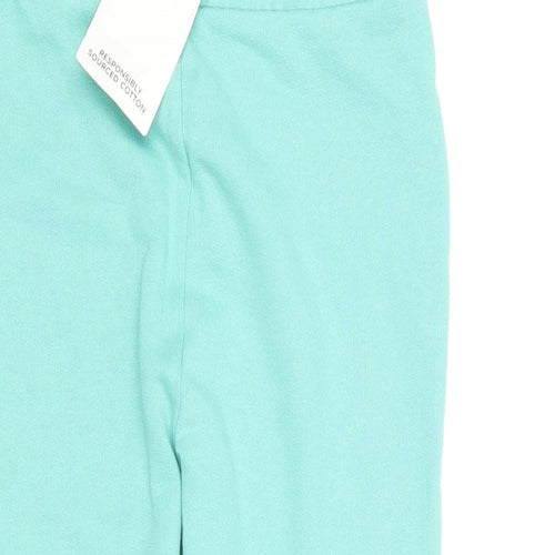 Marks and Spencer Girls Green  Cotton Jogger Trousers Size 6-7 Years  Regular