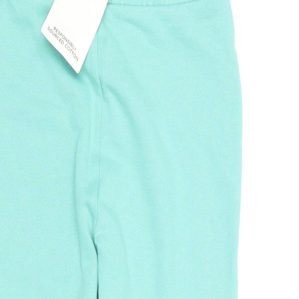 Marks and Spencer Girls Green  Cotton Jogger Trousers Size 6-7 Years  Regular