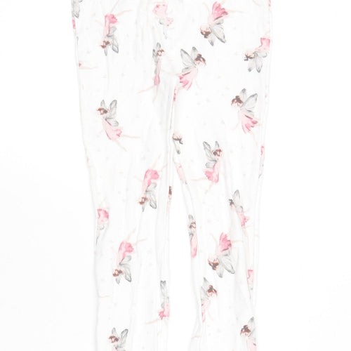 NEXT Girls White Geometric Cotton Jogger Trousers Size 4-5 Years  Regular  - Fairy