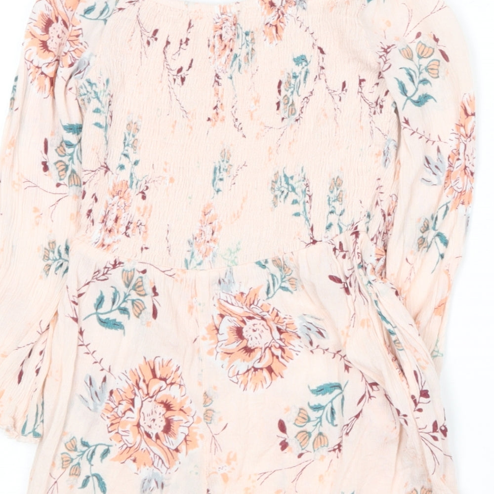 River Island Girls Multicoloured Floral Cotton Playsuit One-Piece Size 7 Years