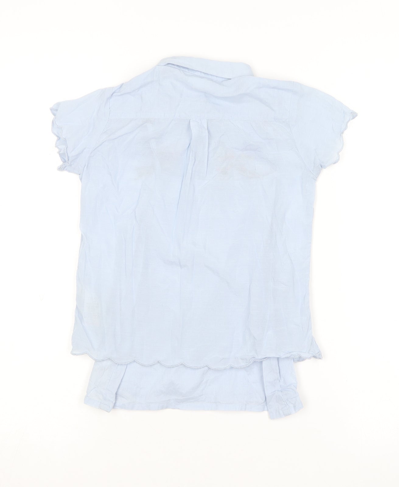NEXT Girls Blue  Cotton Basic Blouse Size 7 Years Collared