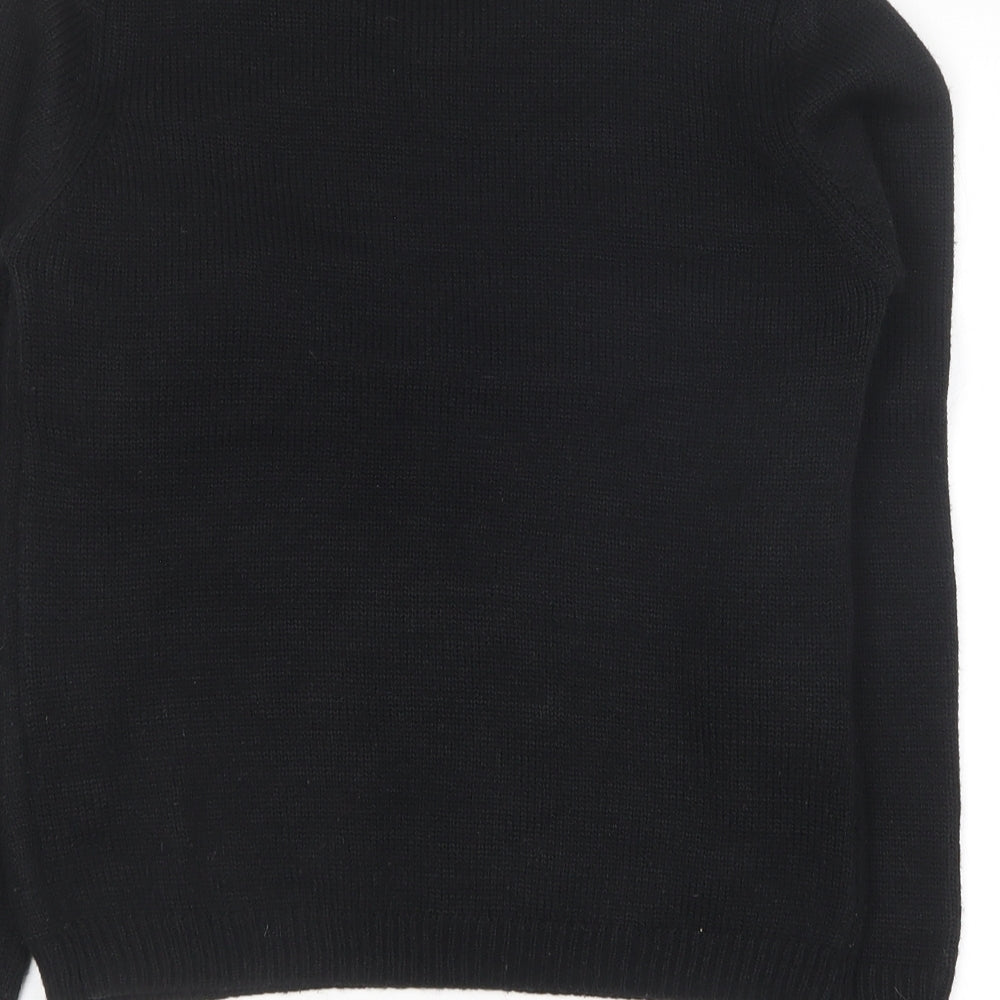 NEXT Girls Black Round Neck  Acrylic Pullover Jumper Size 10 Years   - Christmas Unicorn