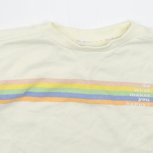 Primark Girls Ivory Striped Cotton Pullover Sweatshirt Size 4-5 Years  Pullover - Do What Makes You Happy