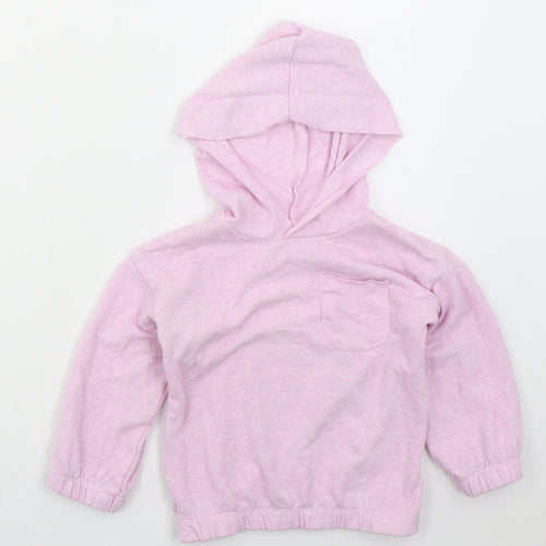 Matalan Girls Pink  Polyester Pullover Hoodie Size 2-3 Years  Pullover