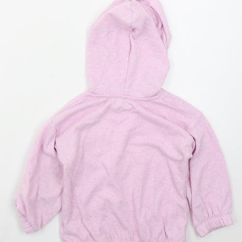 Matalan Girls Pink  Polyester Pullover Hoodie Size 2-3 Years  Pullover
