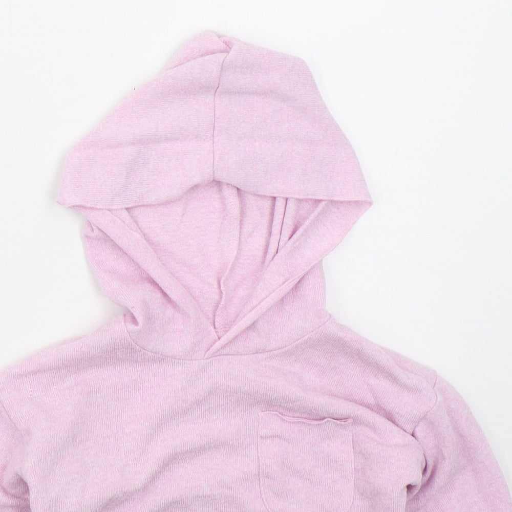 Matalan Girls Pink  Polyester Pullover Hoodie Size 2-3 Years  Pullover