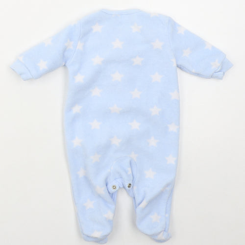 F&F Boys Blue Solid Polyester Cami One Piece Size 0-3 Months  Button - Stars