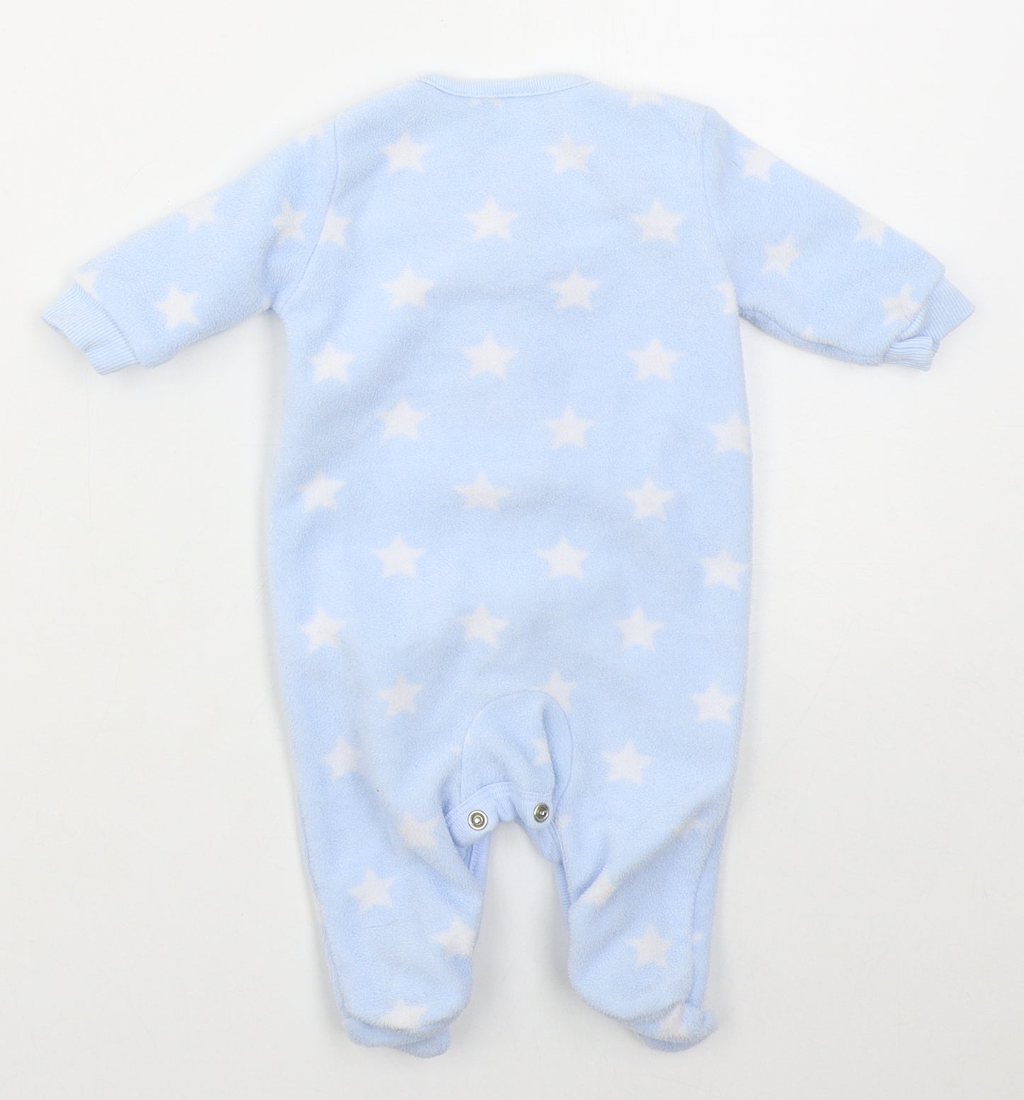 F&F Boys Blue Solid Polyester Cami One Piece Size 0-3 Months  Button - Stars