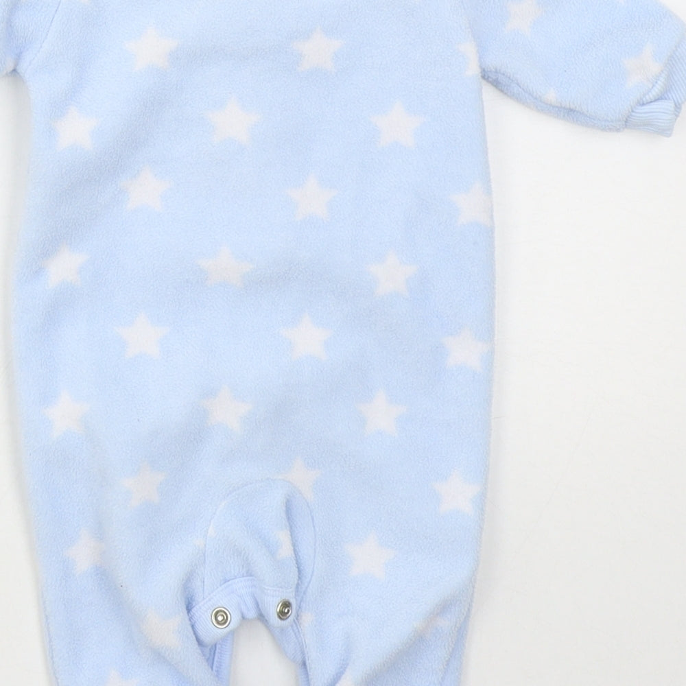 F&F Boys Blue Solid Polyester Cami One Piece Size 0-3 Months  Button - Stars