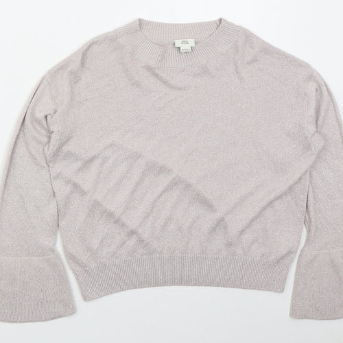 River Island Girls Pink Crew Neck  Viscose Pullover Jumper Size 9-10 Years  Pullover