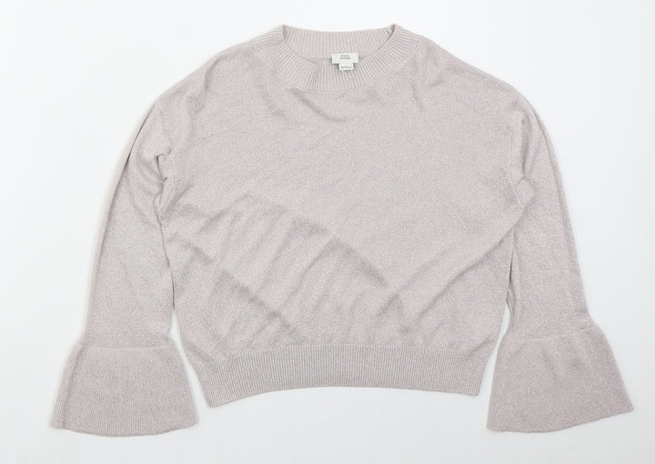 River Island Girls Pink Crew Neck Viscose Pullover Jumper Size 9-10 Years Pullover