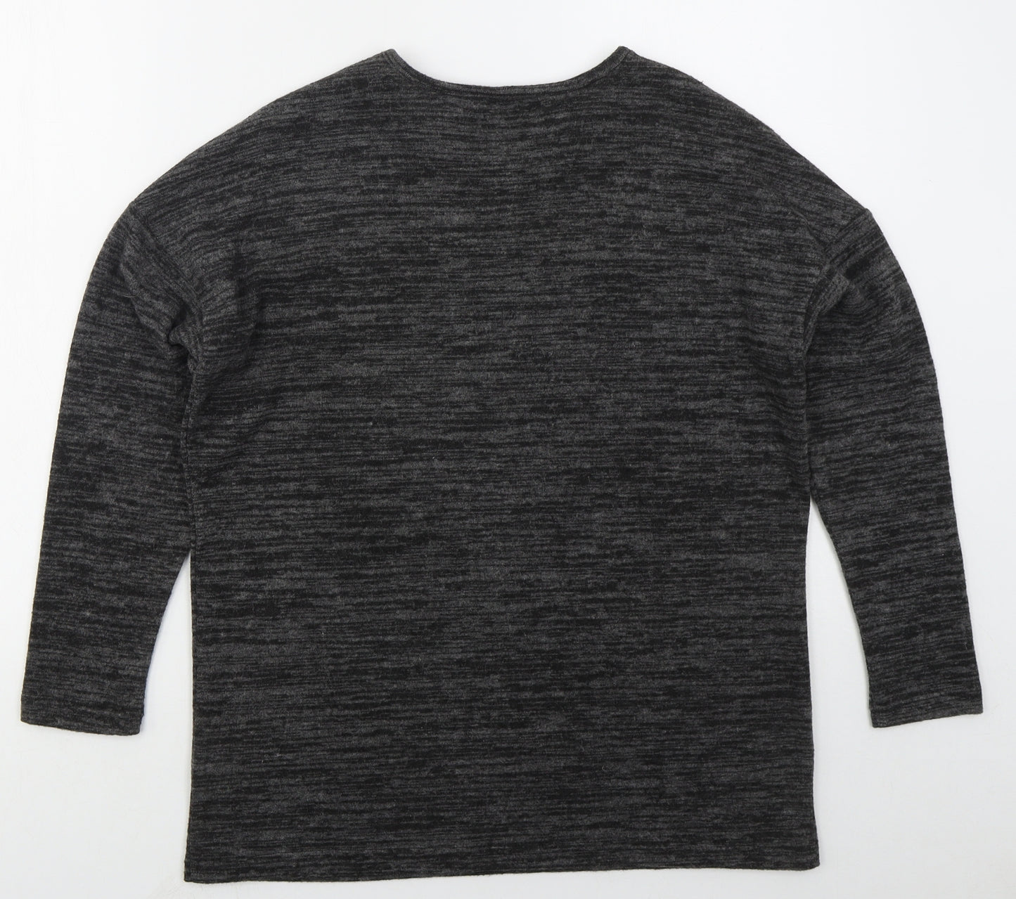 Peacocks Womens Grey Crew Neck  Polyester Pullover Jumper Size 8