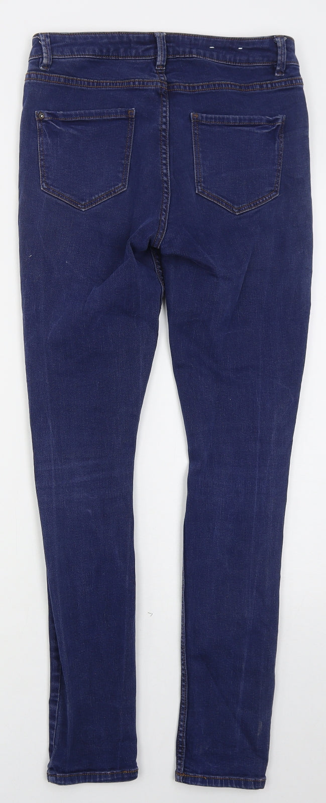 New Look Womens Blue  Cotton Skinny Jeans Size 10 L29 in Regular Button