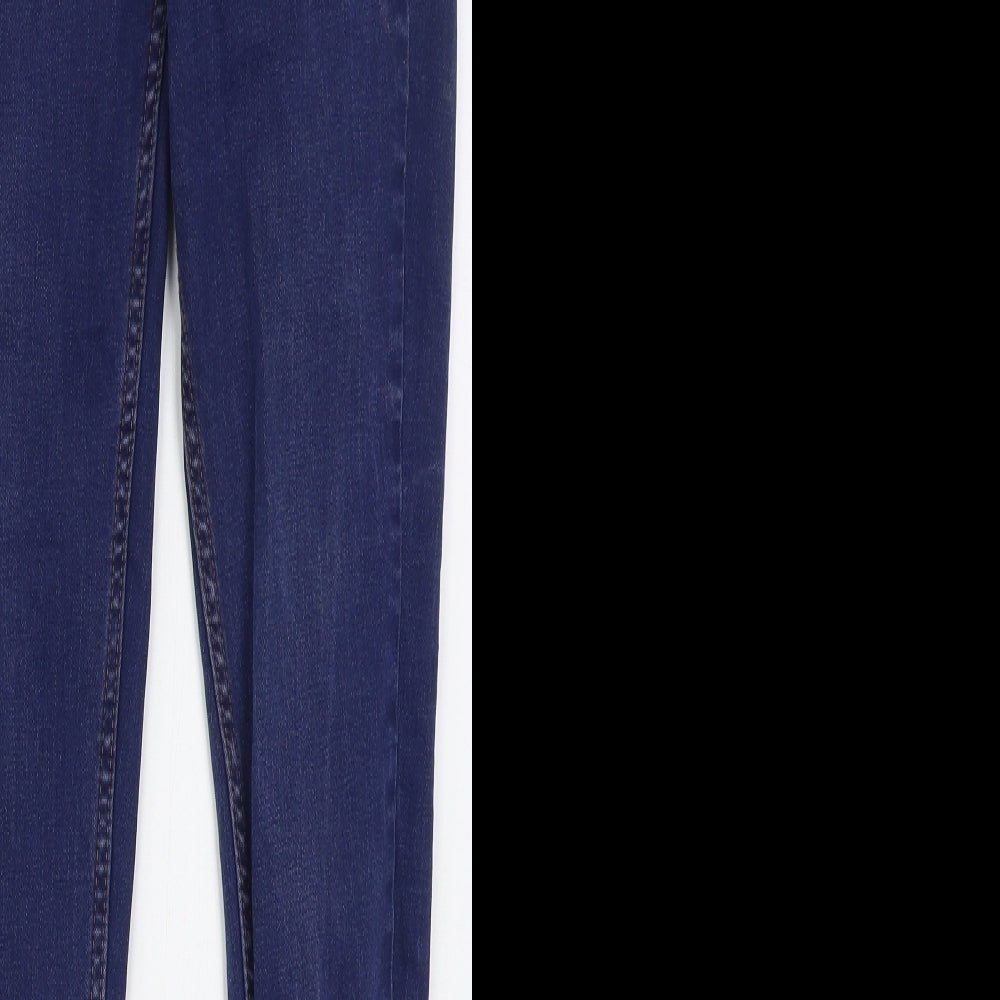 New Look Womens Blue  Cotton Skinny Jeans Size 10 L29 in Regular Button