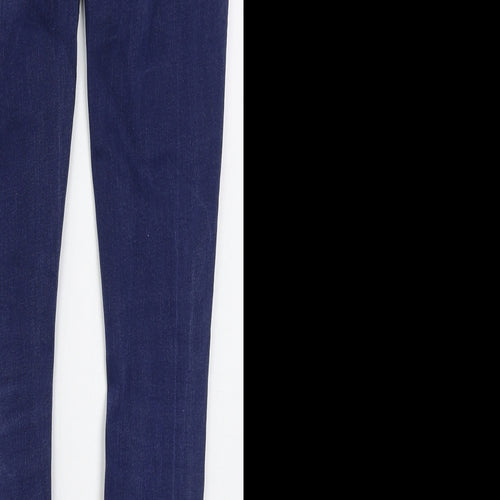 New Look Womens Blue  Cotton Skinny Jeans Size 10 L29 in Regular Button