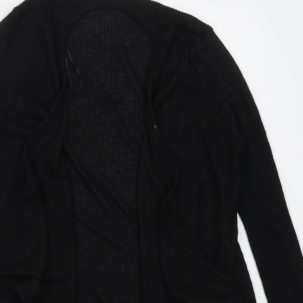 F&F Womens Black V-Neck  Polyester Cardigan Jumper Size 12
