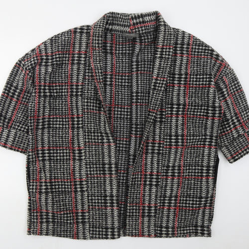 Primark Womens Grey Check  Jacket Coatigan Size 10
