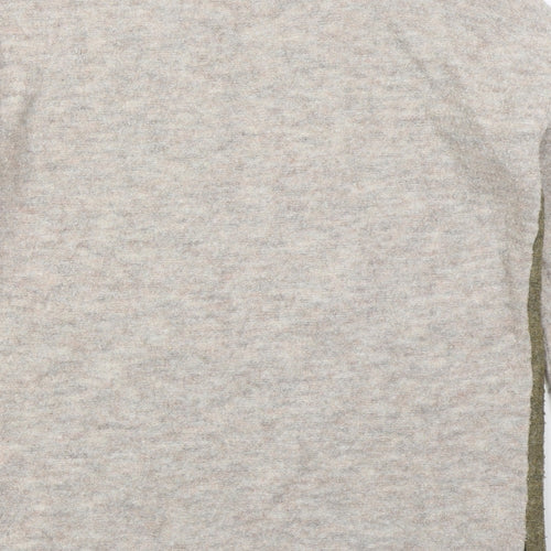 M&Co Womens Beige Mock Neck  Acrylic Pullover Jumper Size 10   - Colour Block