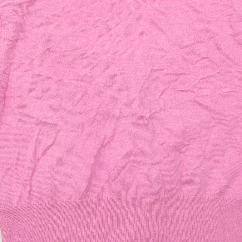 Peacocks Womens Pink Round Neck  Viscose Cardigan Jumper Size 12