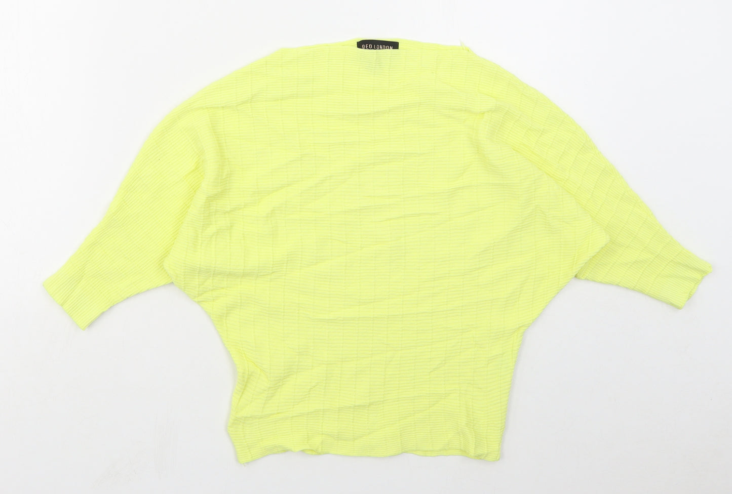 QED London Womens Yellow Boat Neck  Cotton Pullover Jumper Size L