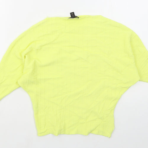 QED London Womens Yellow Boat Neck  Cotton Pullover Jumper Size L