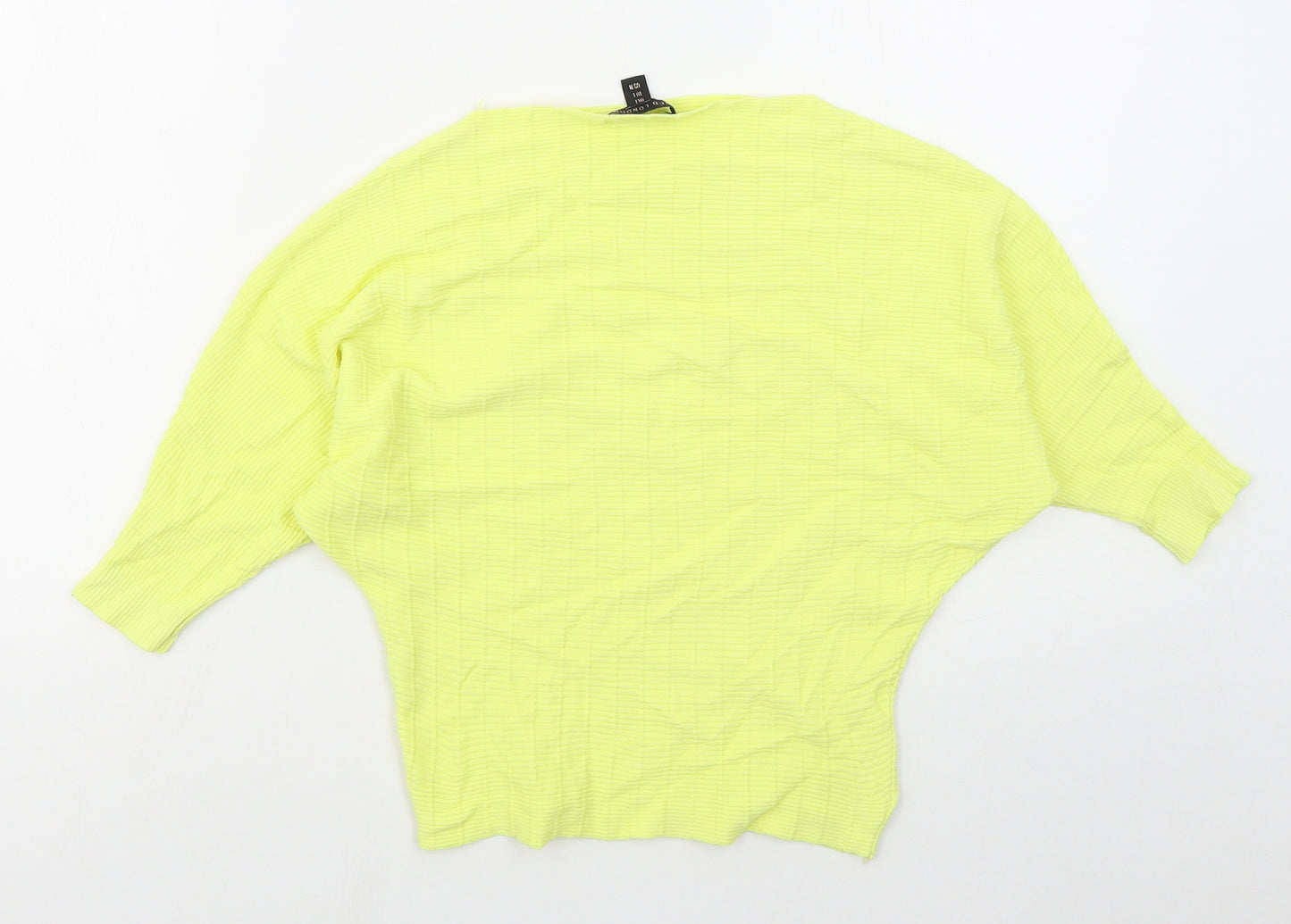 QED London Womens Yellow Boat Neck  Cotton Pullover Jumper Size L