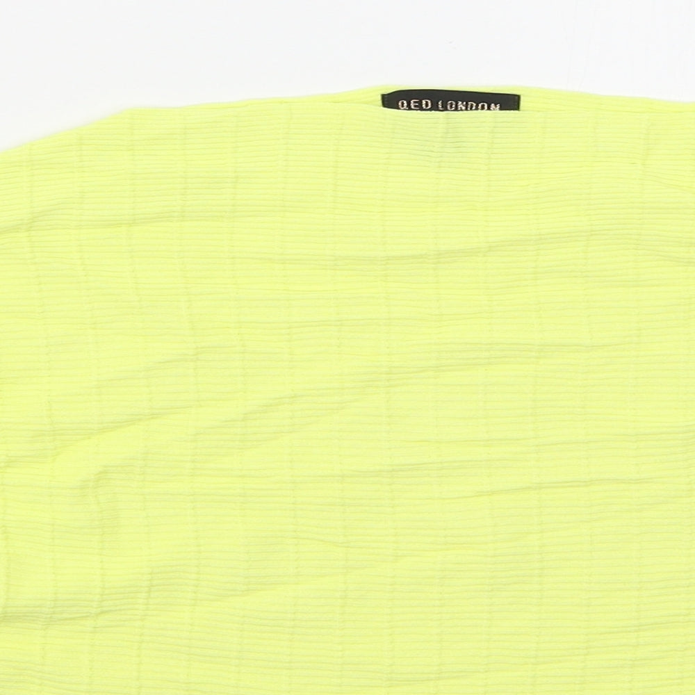 QED London Womens Yellow Boat Neck  Cotton Pullover Jumper Size L