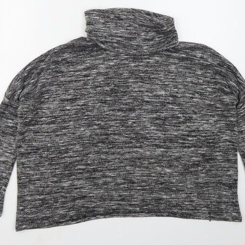 Primark Womens Grey Roll Neck  Viscose Pullover Jumper Size 6