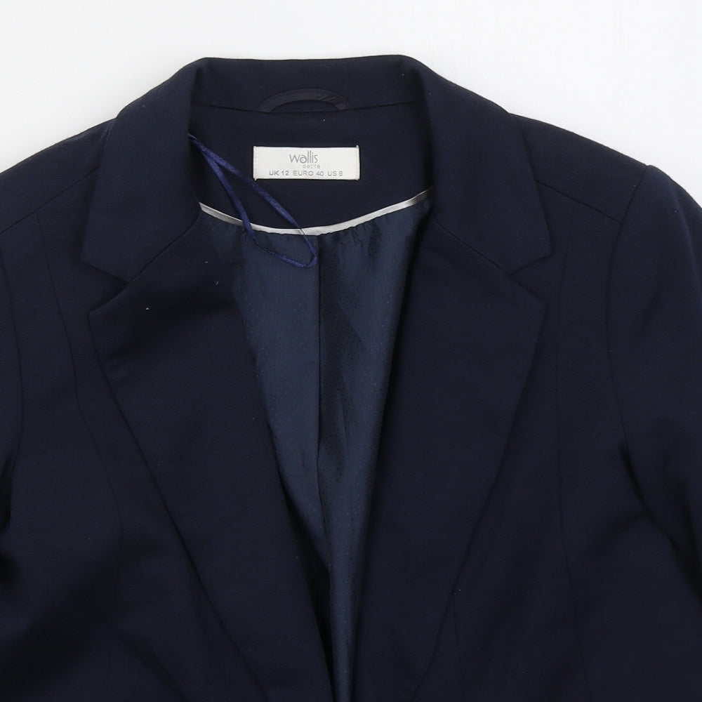 Wallis Womens Blue  Polyester Jacket Blazer Size 12