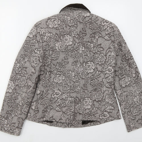 Alex & Co Womens Brown Floral  Jacket  Size 12  Button