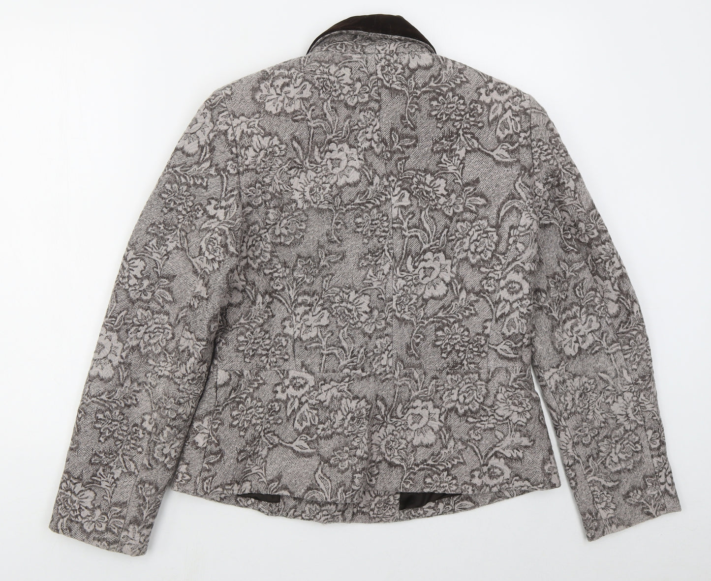 Alex & Co Womens Brown Floral  Jacket  Size 12  Button