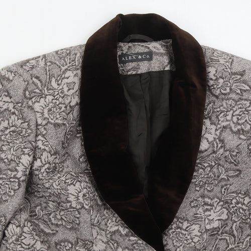Alex & Co Womens Brown Floral  Jacket  Size 12  Button